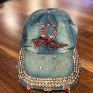 Vintage cancer ribbon hat